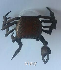 Antique Fine Copper Articulated Crab Japanese MEIJI-ERA Signed Okinomo