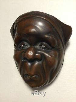 Antique, Fine Details, Japanese/Japan Bronze, Netsuke Mask (Mennetsuke)