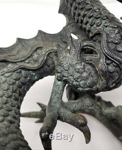 Antique Fine Japanese Chinese Bronze Dragon Sculpture Figure Statue Meiji
