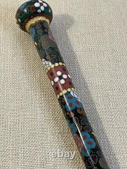 Antique Fine Japanese Cloisonné Cane Walking Stick Handle Head Circa 1900's