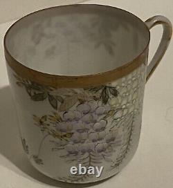 Antique Fine Paper Thin Translucent Japanese Porcelain Floral Cup & Saucer