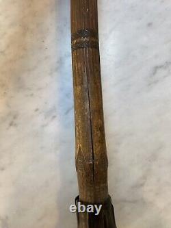 Antique Finely Carved Japanese Bamboo Dual Samurai Walking Stick / Cane