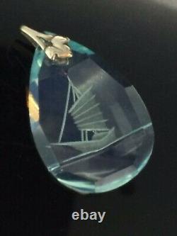 Antique Glass Pendant Silver Japanese Reverse Intaglio Extraordinarily Splendid