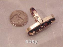 Antique JAPANESE Shakudo Floral Sterling Silver Gold Huge Cocktail RING 8 1/2