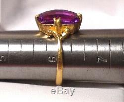 Antique Japanese Art Deco 22k Yellow Gold Pink Sapphire Ring ca. 1930s