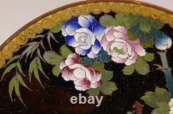 Antique Japanese Cloisonné tray very fine work 6 Diameter