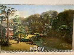 Antique Japanese Fine Art Large Original Old Master 18th Century Oil Painting