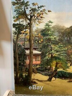 Antique Japanese Fine Art Large Original Old Master 18th Century Oil Painting