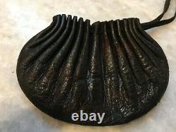 Antique Japanese Inro Wizard Tobacco Leather Pouch Original Edo Inro Fine