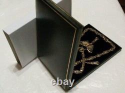 Antique Japanese KOMAI SHAKUDO Damascene BUTTERFLY 19 Necklace in Gift Box
