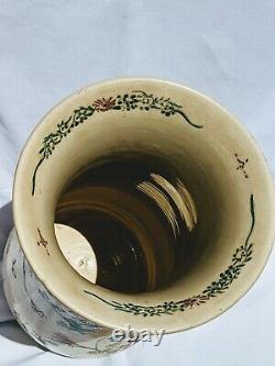 Antique Japanese Large Finely Detailed Porcelain Vase 19C Hallmarked