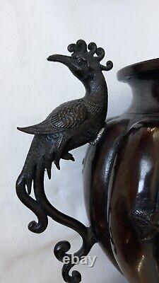 Antique Japanese Meiji Era Bronze Eagle Fine Detail, High Quality Censer Urn EX