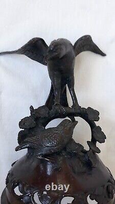 Antique Japanese Meiji Era Bronze Eagle Fine Detail, High Quality Censer Urn EX