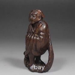 Antique Japanese Meiji Signed Netsuke Fine Hand wood carving