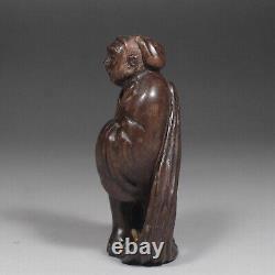 Antique Japanese Meiji Signed Netsuke Fine Hand wood carving