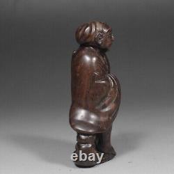 Antique Japanese Meiji Signed Netsuke Fine Hand wood carving