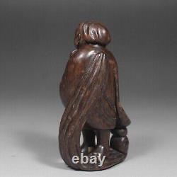 Antique Japanese Meiji Signed Netsuke Fine Hand wood carving