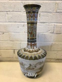 Antique Japanese Porcelain Finely Detailed Hand Painted Vase Figures Mountains