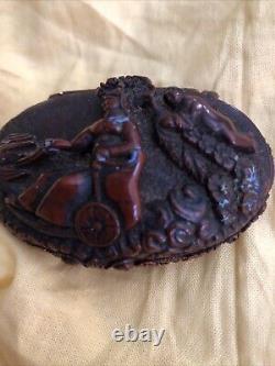 Antique Japanese Snuff Box Bottle, Early Fine Details Carving