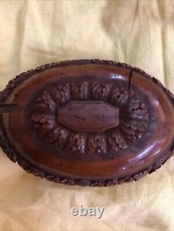 Antique Japanese Snuff Box Bottle, Early Fine Details Carving