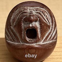 Antique Japanese Wood Daruma Fine Quality Detailed BUDDHISM