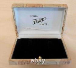 Antique Japanese coral cufflinks in new condition 17mm x 20mm in original box