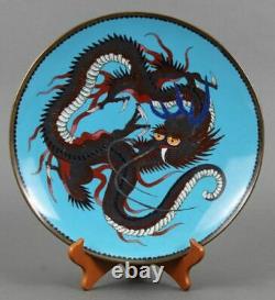 Antique Japanese fine Cloisonné Dragon Charger 12 Inches