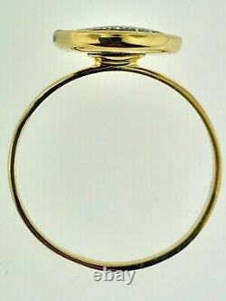 Antique JapaneseFuji MountainNiello Damascene Komai Style Inlaid 14K Gold Ring