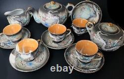 Antique Maruku Fine Porcelain Hand Painted Famous DRAGON WARE Tea Set Japan