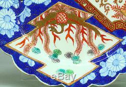 Antique Meiji Japanese Hand Painted Gilt IMARI Fine Porcelain Plate, Signed