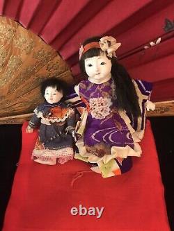 Antique Mini Japanese Ichimatsu Doll Fine Silk Kimono