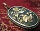 Antique Shakudo Gilded Japanese Victorian Pendant Chicks Chicken Animal Birds