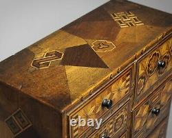 Antique fine quality Japanese marquetry table top cabinet circa 1890
