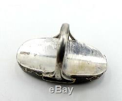 Antique vintage Japanese Sterling silver & metal Shakudo ring size 6.5