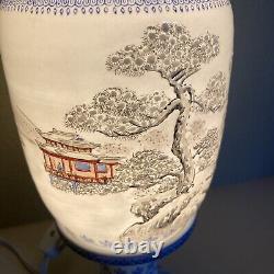 Asian Chinese Japanese Fine Porcelain Vintage Antique Light Lamp 4 Seasons Mint