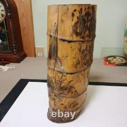 BAMBOO Wooden Vase MAKIE Lacquer 19TH CENTURY Antique EDO Era Fine Art Japanese