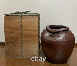 BIZEN Vase 19TH CENTURY Old Pottery 7.9 in Antique EDO Period Fine Art Japanese