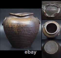 BIZEN Ware Vase 17TH CENTURY Old Pottery Japanese Antique EDO Period Fine Art