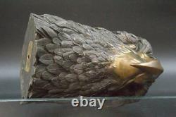 BOS202 Japanese finely brass eagle head figurine Ornament carved