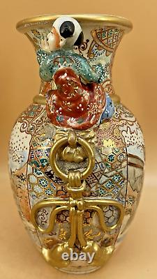 Beautiful Japanese Meiji Satsuma Vase With Sculptural Boys & Fine Decorations