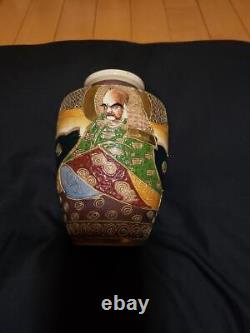 Buddha Pattern Old SATSUMA Vase 5.9 inch Antique MEIJI Era Fine Art Japanese