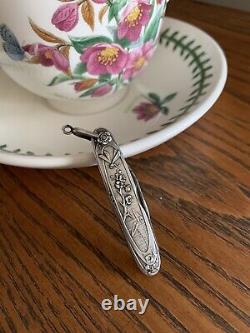 Bug Floral SOLID SILVER Chatelaine Pocket Knife Pen K Pendant Japanese Dragonfly
