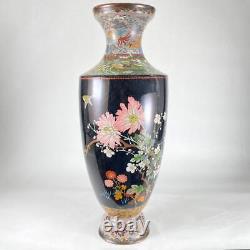 CLOISONNE 19TH CENTURY PHOENIX BIRD Vase Japanese Antique MEIJI Era Old Fine Art