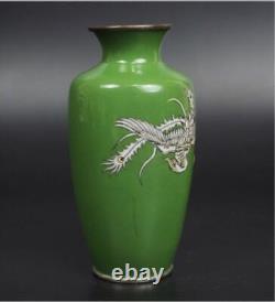CLOISONNE PHOENIX Pattern Vase 4.8 inch Japanese Antique MEIJI Era Old Fine Art