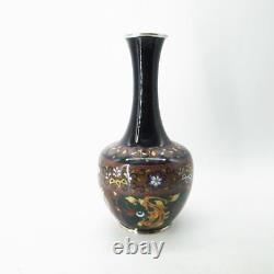 CLOISONNE PHOENIX Pattern Vase 9.2 inch Japanese Antique MEIJI Era Old Fine Art