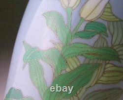 CLOISONNE Vase LILY FLOWER 9.6 inch Japanese Antique Fine Art by ANDO JUBEI