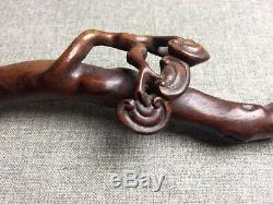 Chinese Japanese Antique Scholar Object Carving 19th C Wood Ruyi Fine Asian Art