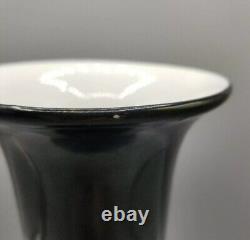Chinese or Japanese Antique Black Glaze Vase Fine Porcelain Lamp Famille Noir