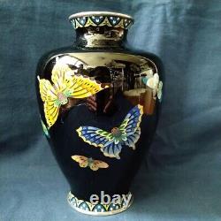 Cloisonne Vase Butterfly Pattern 7.3 inch Antique Figurine Fine Art Japanese