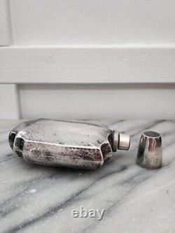 Excellent Japanese 950 Silver Curved and Hammered Spirit Flask WWII No Monogram